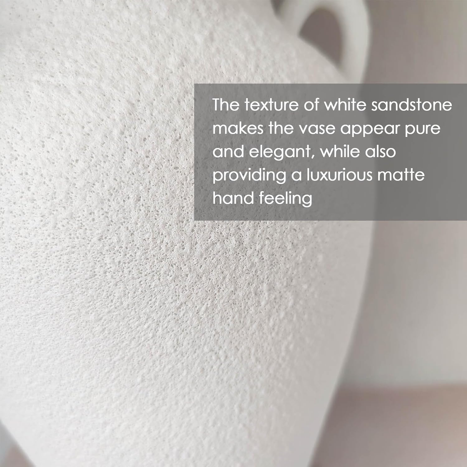 White Ceramic Pottery Barn Vase with Handles - 10" Large Decorative Terracotta Vase for Pampas Grass, Rustic Farmhouse Boho Vases for Home Decor, Living Room, Mantel, Table, Shelf - Image 3