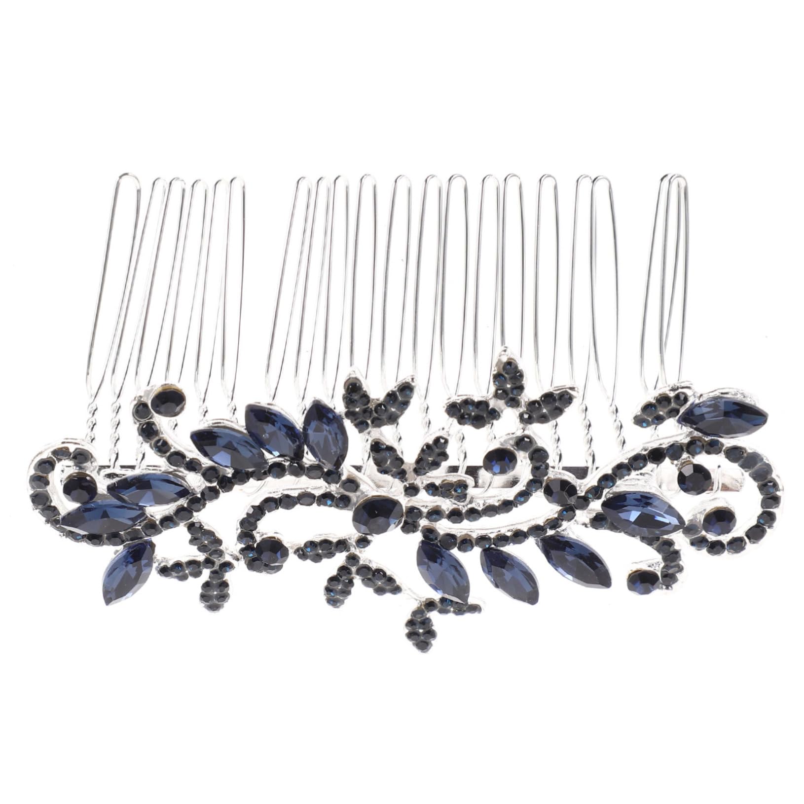 Garneck Navy Blue Rhinestone Hair Comb, Elegant Vintage Bridal Hair Accessories for Women