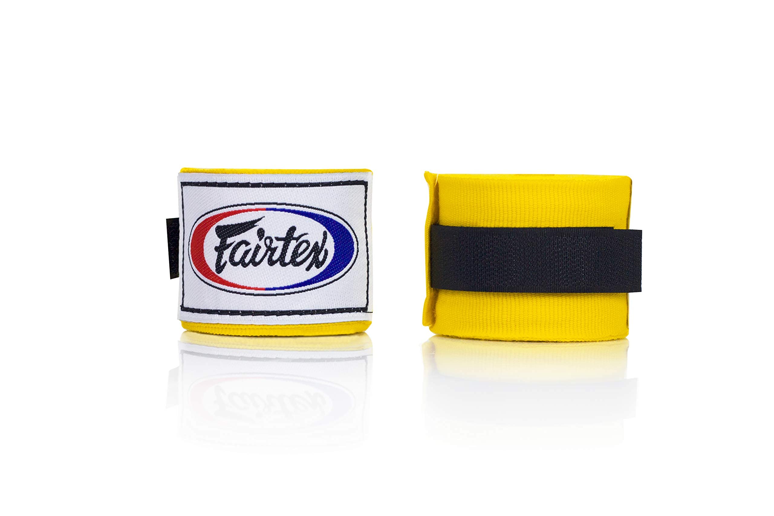 Fairtex HW2 Elastic Cotton Handwraps, 120' and 180" Full Length Hand Wraps-Many Colors (Yellow, 180")