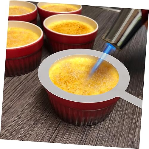 Miniatura 9 de Hemoton 2pcs Creme Brulee Cup Scald Proof Baking Milk Rings Milk Cup Rim Washer Juntas Acero Inoxidable Plata