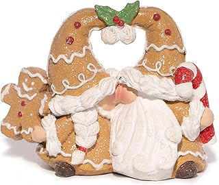 Hodao Christmas Gingerbread Gnome Decoration Xmas Elf Figurines Winter Decor Handmade Scandinavian Tomte Gnome for Xmas Decor Gingerbread Gifts - Christmas Day Party Home Decor