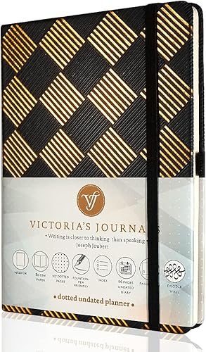 VICTORIA'S JOURNALS Cuaderno de viñetas, planificador sin fecha de Sofía, tapa dura, vintage, gestión del tiempo y organizador de objetivos, tamaño