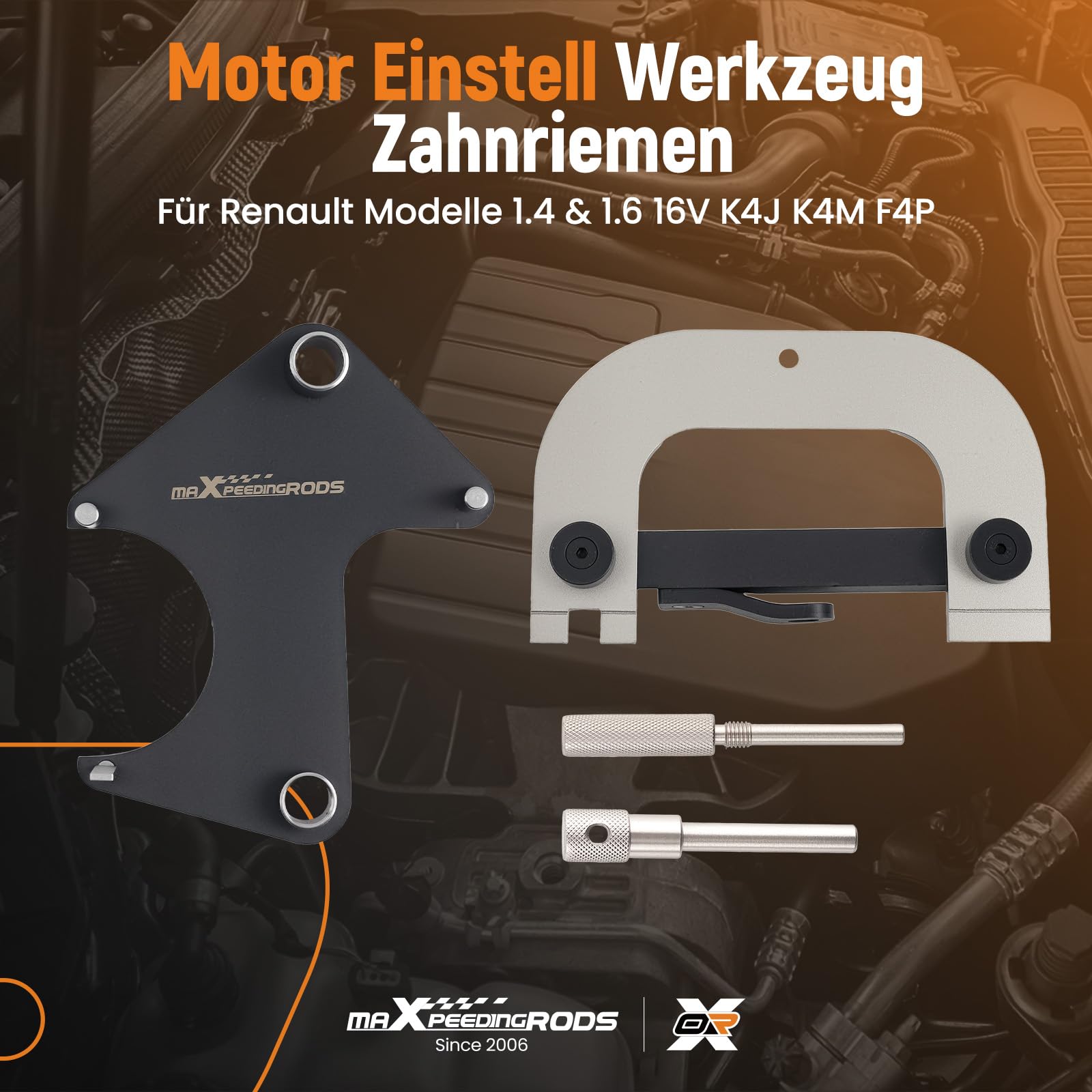 maXpeedingrods Motor Einstell Werkzeug Zahnriemen für Renault Modelle 1.4 & 1.6 16v K4J K4M F4, für Laguna/Clio/Megane/Espace Scenic MOT 1496 1490 1490-01 1054/861/863 1489 F4P F4R Blau