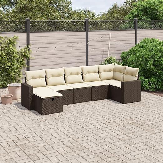 Gecheer 7Piece Garden Sofa Set, Balcony Furniture, Lounge Garden