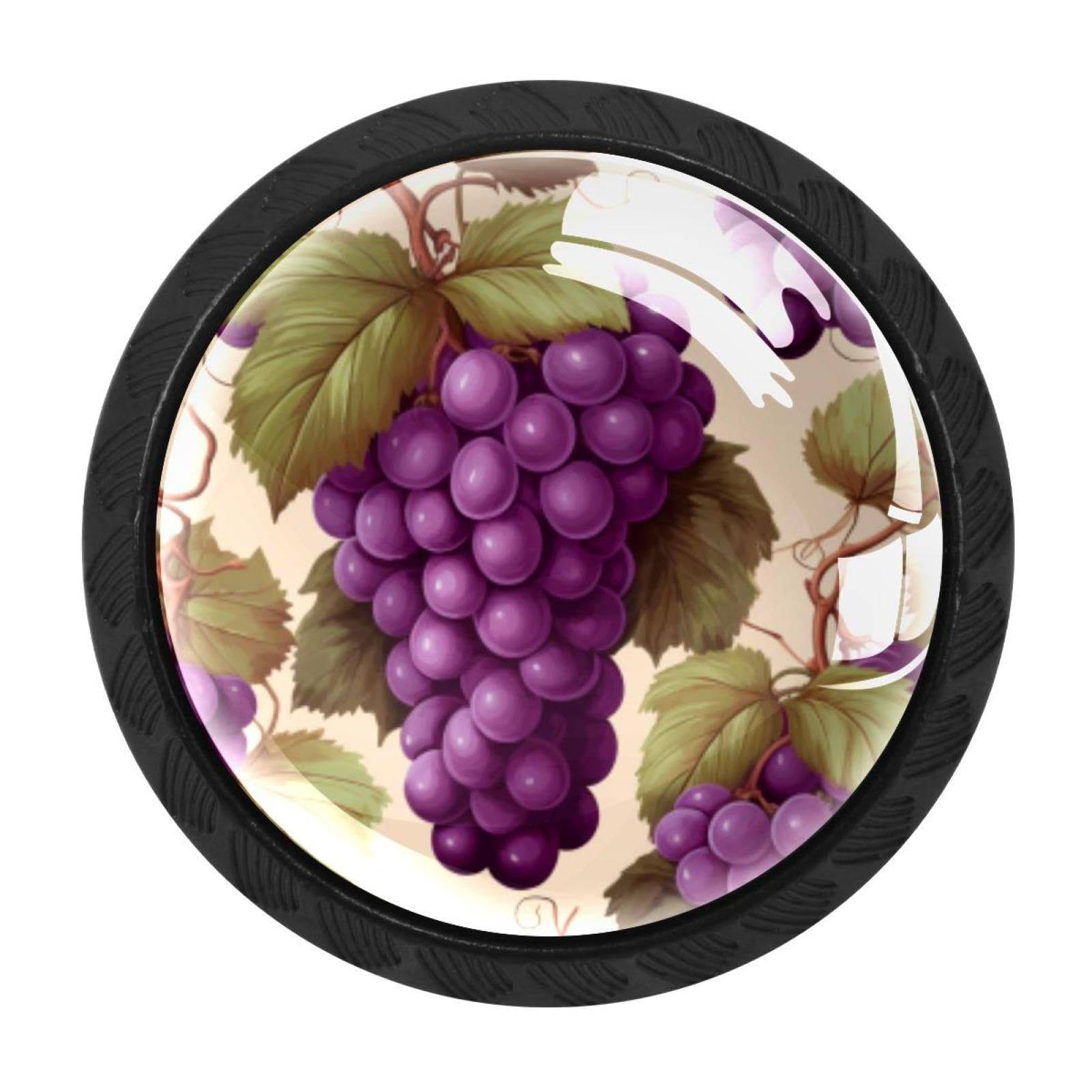 Chenzzzz Multicolored 09 4 Pack Black Thanksgiving Grape Cabinet Pulls With Screws, Kitchen Cabinet Knobs Hardware