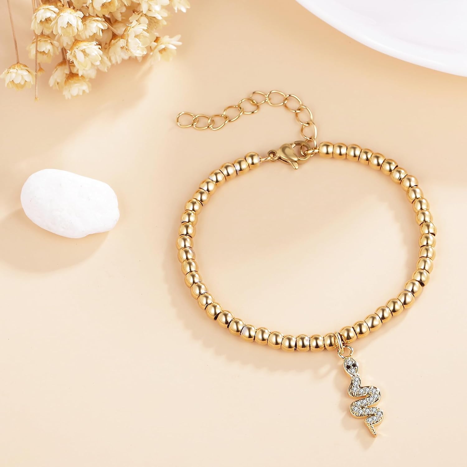 Gold Owl/Eye/Butterfly/Dragonfly/Hummingbird/Koala/Fox/Monkey Bracelet Charm Jewelry, Animal Gifts for Women Lover, Friend, Sister, Daughter