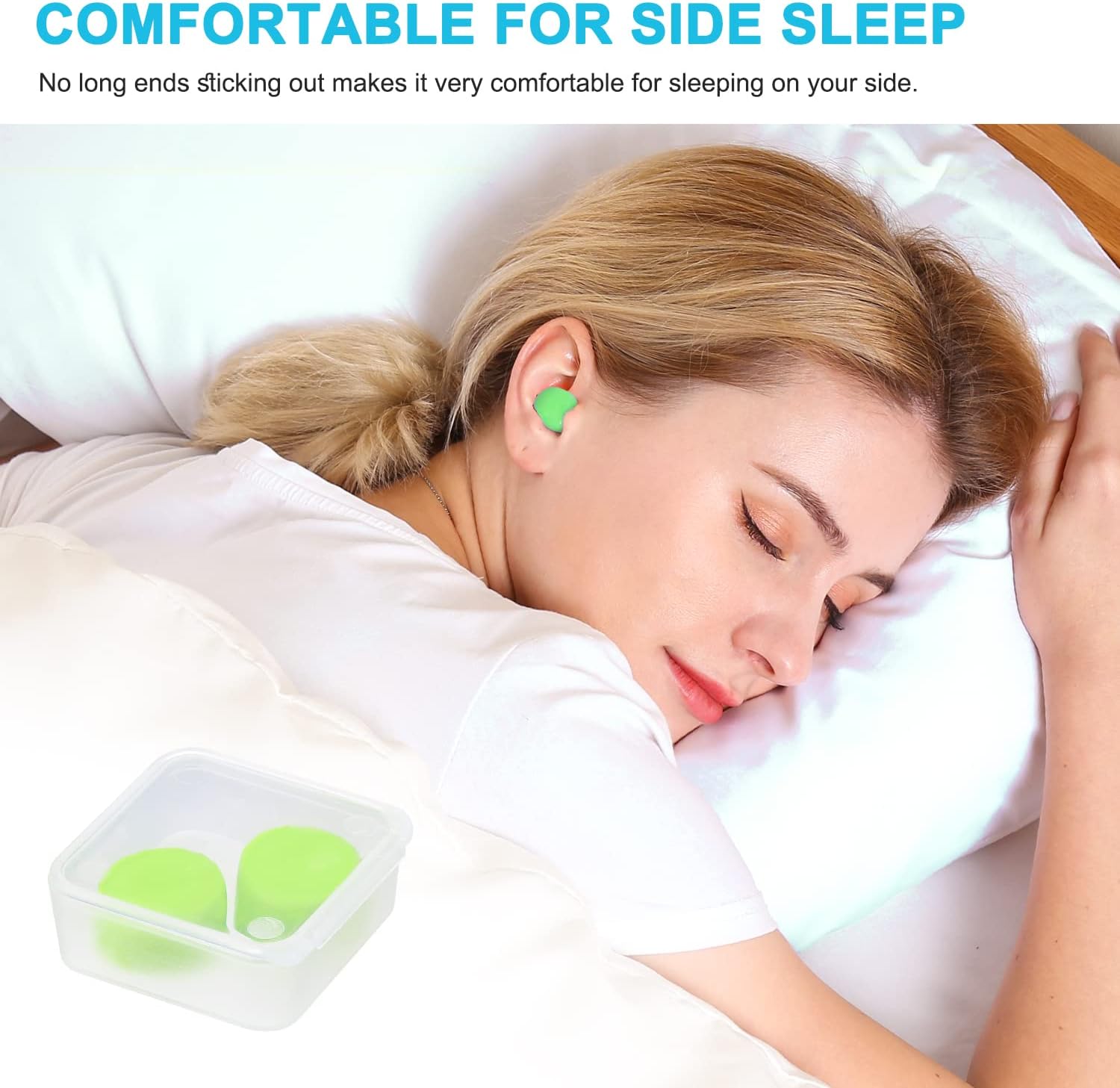 Reusable Silicone Ear Plugs, Waterproof Noise Cancelling EarPlugs for Sleeping, Airplanes, Concerts, Mowing, 22dB Highest NRR