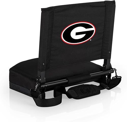 Miniatura 6 de PICNIC TIME NCAA Georgia Bulldogs Gridiron - Asiento de estadio, ligero, silla plegable portátil para gradas y bancos, (negro)