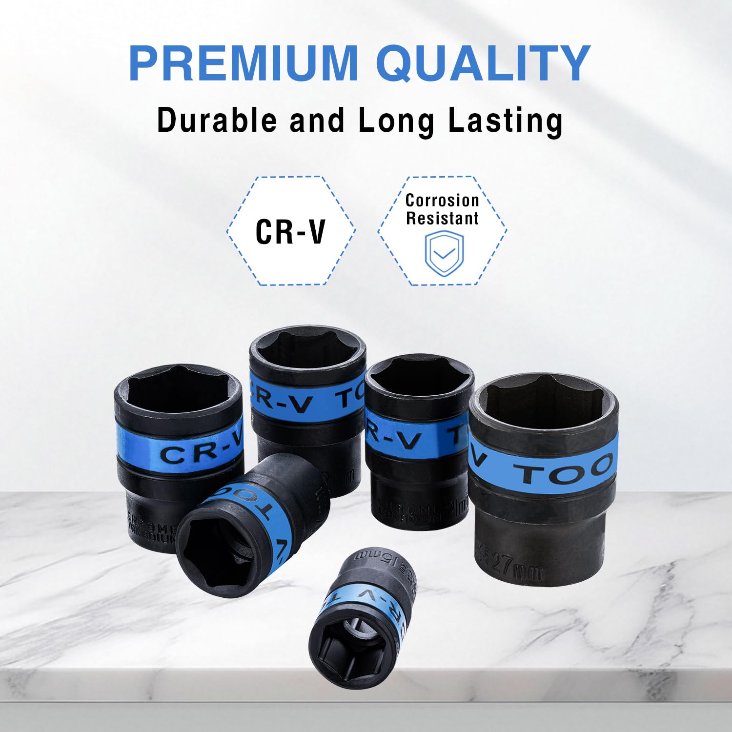 KATSU Tools Juego de 24 llaves de vaso de 1/2 pulgada CR-V, 6 puntos, métricas de 8-32 mm, llave de trinquete de liberación rápida de 72 dientes, funda de transporte de acero, herramienta mecánica
