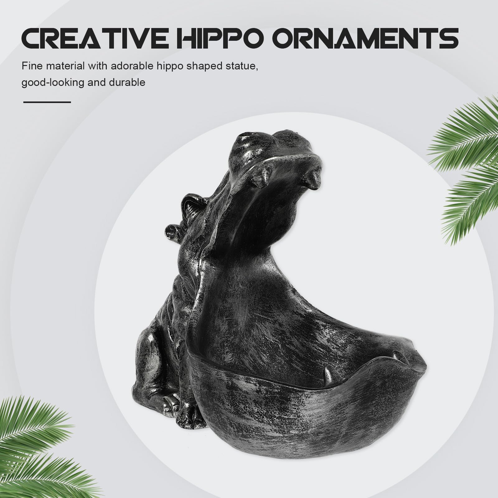 GLEAVI Contenitore a Forma di Ippopotamo da Tavolo in Resina Decorativo