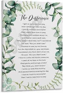 The Difference Poem By Grace L. Naessens Christian Poetry Posters (2) Canvas Painting Posters And Prints Wall Art for Living Room Bedroom Decor 12x18inch(30x45cm) Frame-style