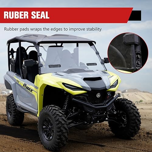 Miniatura 3 de Parabrisas delantero completo UTV, A y UTV PRO para Yamaha Wolverine RMAX 2  RMAX 4, accesorios de policarbonato transparente resistente, 250 veces