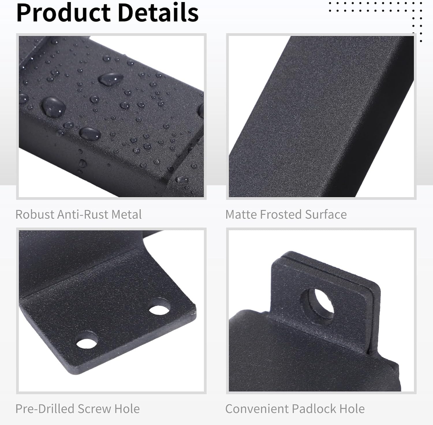 Pack of 2 Sturdy Metal Latch Locks with Padlock Hole, Rust-Resistant Slide Door Lock with Screws for Wooden Fences, Outdoor Sheds, Barn Doors, and Courtyard Gates