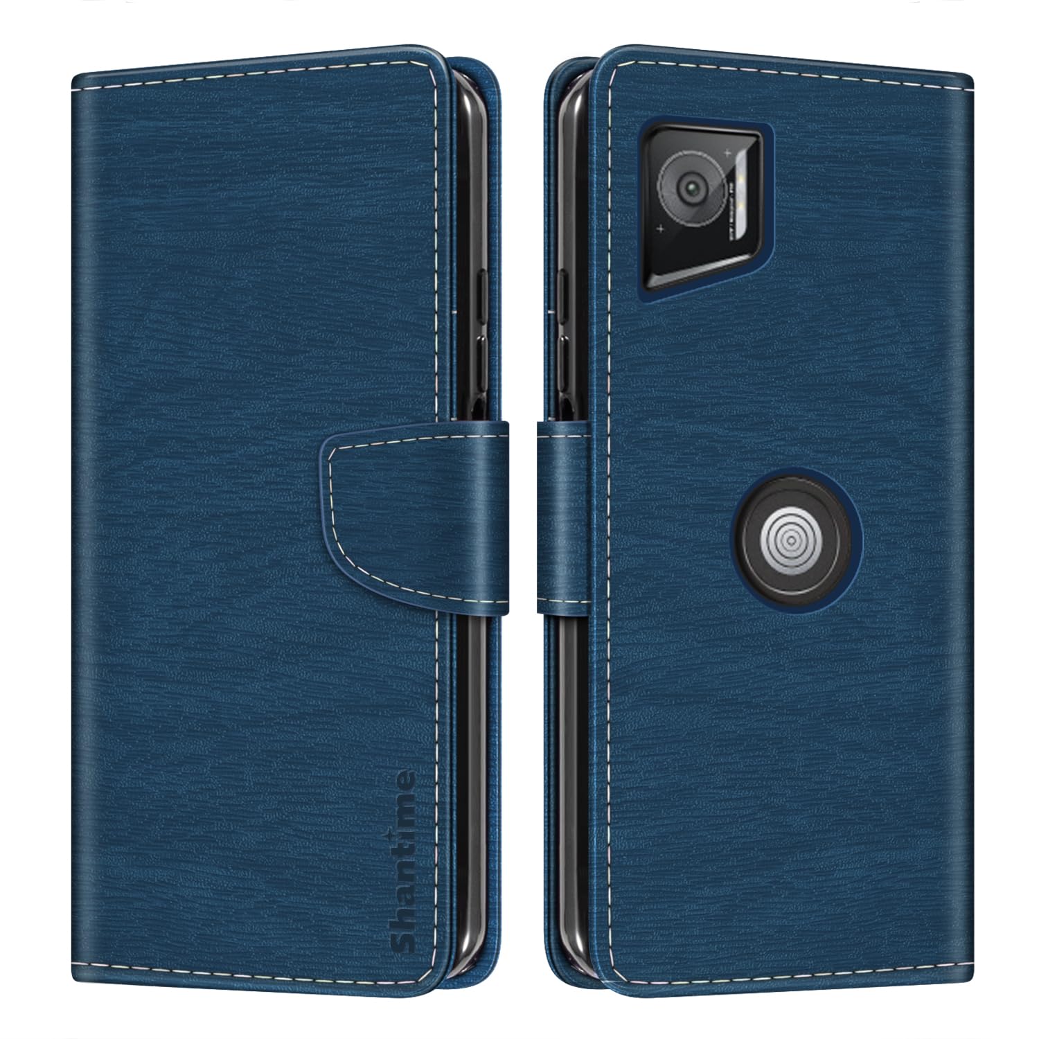 Coque Portefeuille Cuir PU Rayée + 2 Vitres Trempées Pour Crosscall Stellar-M6 – Protection Complète, Porte-Cartes, Support