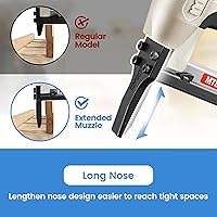 Vista 4 de meite Pistola de grapas para tapicería con nariz extendida para grapas de corona de calibre 21 de 1/2 pulgada, engrapadora neumática de servicio