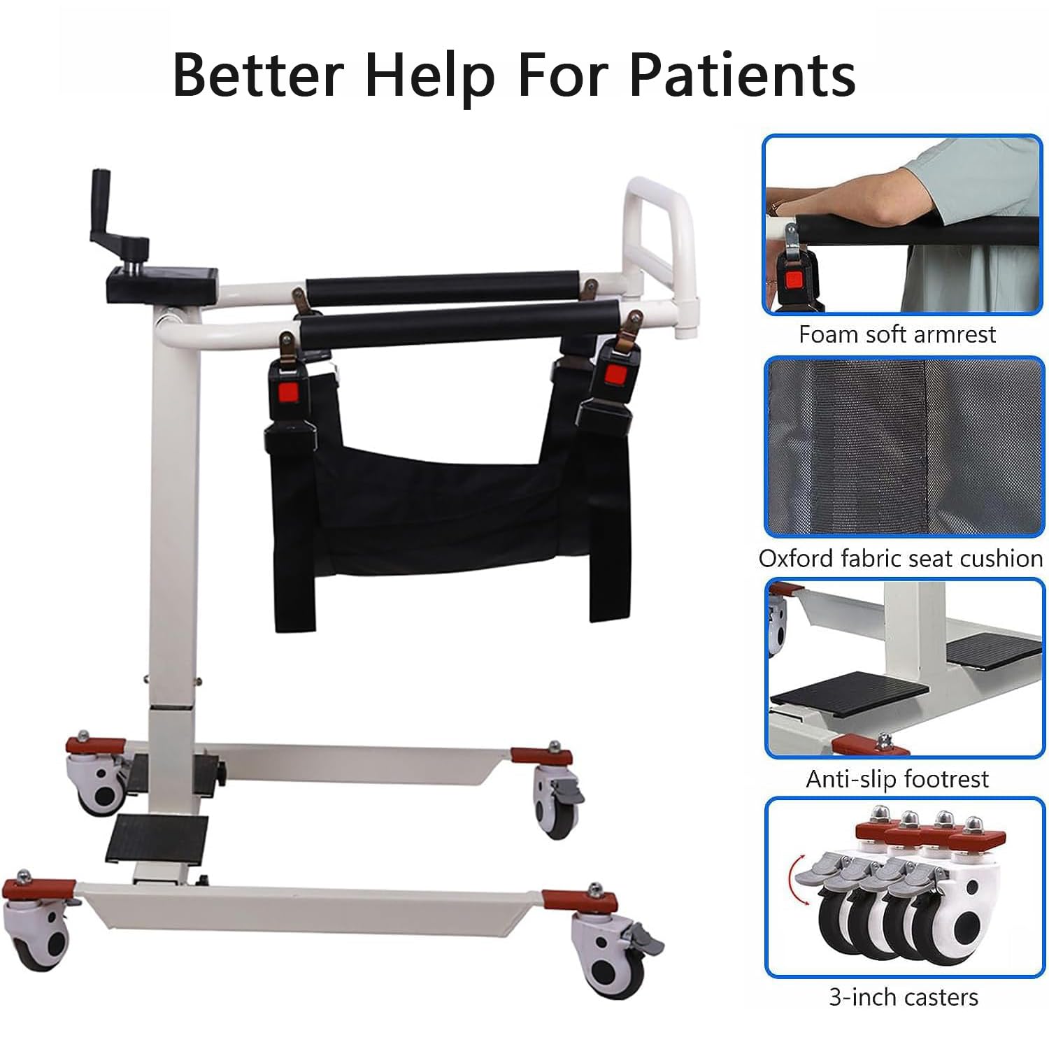 Fauteuil Roulant élévateur de Patient, élévateur de Transfert de Patient à Domicile avec Siège Rembourré, pour Soutenir les Fauteuils de Transfert Dans la Salle de Bain Des Personnes âgées