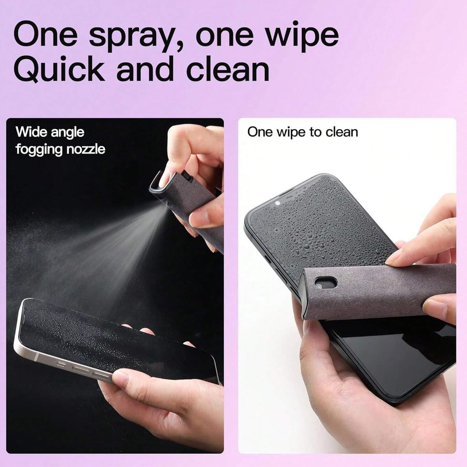 Pulitori per schermo mobile,2 in 1 Kit per Pulizia Portatile,per Tutti i Telefoni, Tablet, Laptop,Schermo per Auto, Superficie in Vetro.15ml