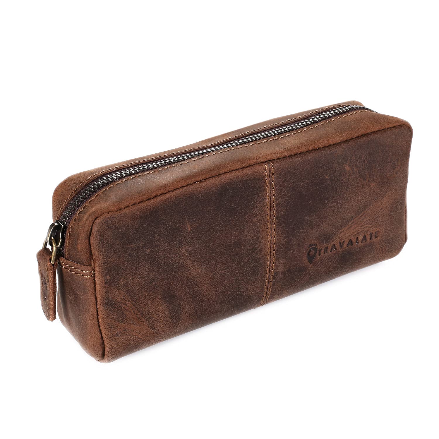 TRAVALATESolid 5 Cms Cosmetic Pouch (M_TR1654_Brown), Brown, Travel Accessories