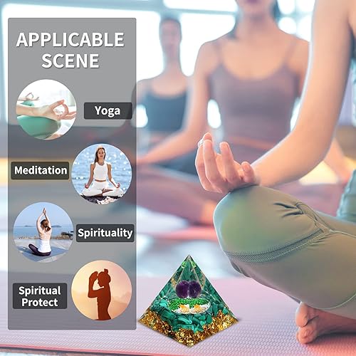 Miniatura 4 de Pirámide de orgón energía positiva, pirámide de cristal, flor de la vida, cuarzo con ágata, cristales de protección, generador de energía para