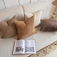 Vista 4 de LANANAS Juego de 4 fundas de almohada neutras para sofá, 18 x 18 pulgadas, decorativas, estilo bohemio, para sala de estar, sofá, cama, sofá, neutro