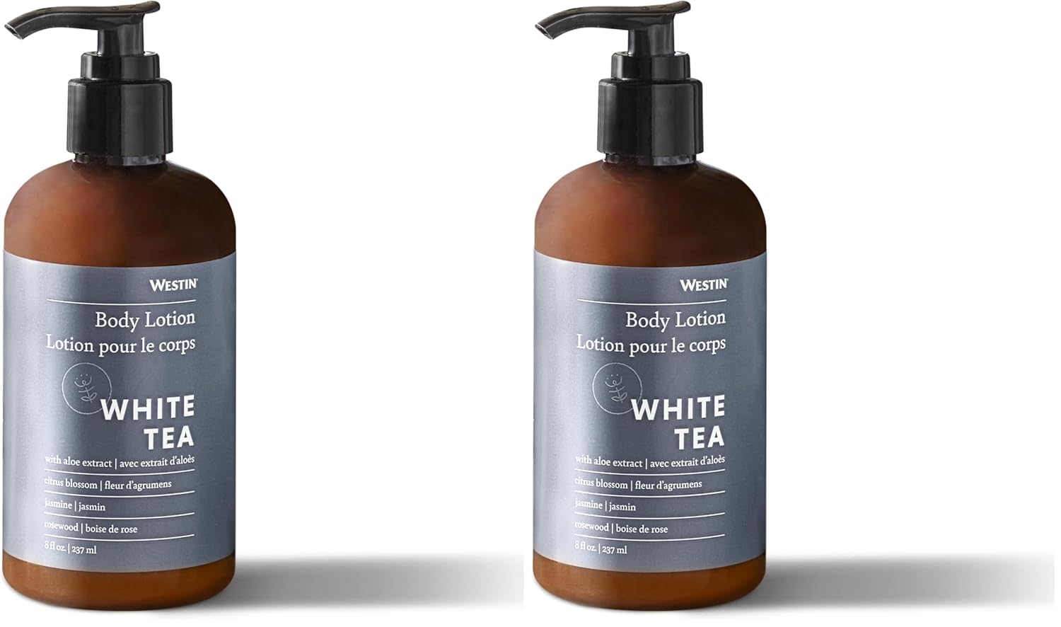 Westin White Tea Aloe Body Lotion | Hotel Spa Cream | Daily Hydration | Hand Lotion Pump | 8 oz Signature Scent Skin Moisturizer (Pack of 2)