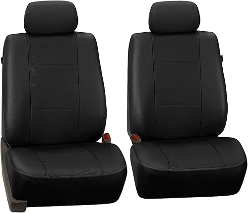 Miniatura 7 de Fundas de asiento FH-PU007114 para coche de cuero sintético lujoso compatibles con airbag con división trasera Negro
