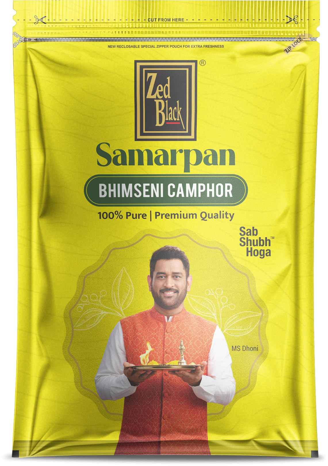 Zed Black Samarpan Fresh Bhimseni Kapoor Zipper Pack | 100% Pure