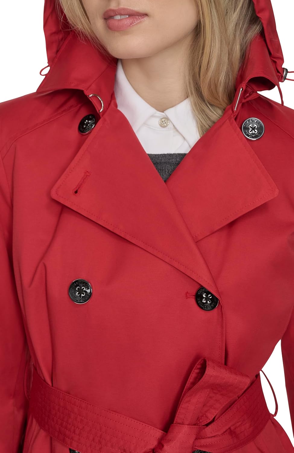 Cole Haan Women's D/B Trench With Hood Classic Jacket - Image 5
