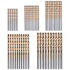 Mesee 50 Pieces Mini Twist Drill Bit Set 1mm 1.5mm 2mm 2.5mm 3mm Titanium Coated HSS Drill Bits Round Shank Micro Twist Bits for Drilling Wood Plastic Copper Aluminum Alloy