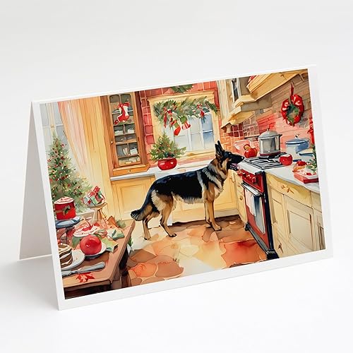 Miniatura 10 de Caroline's Treasures DAC3800GCA7P Golden Retriever Christmas Cookies Greeting Cards Pack of 8 Blank Cards with Envelopes Whimsical A7 Size 5x7 Blank