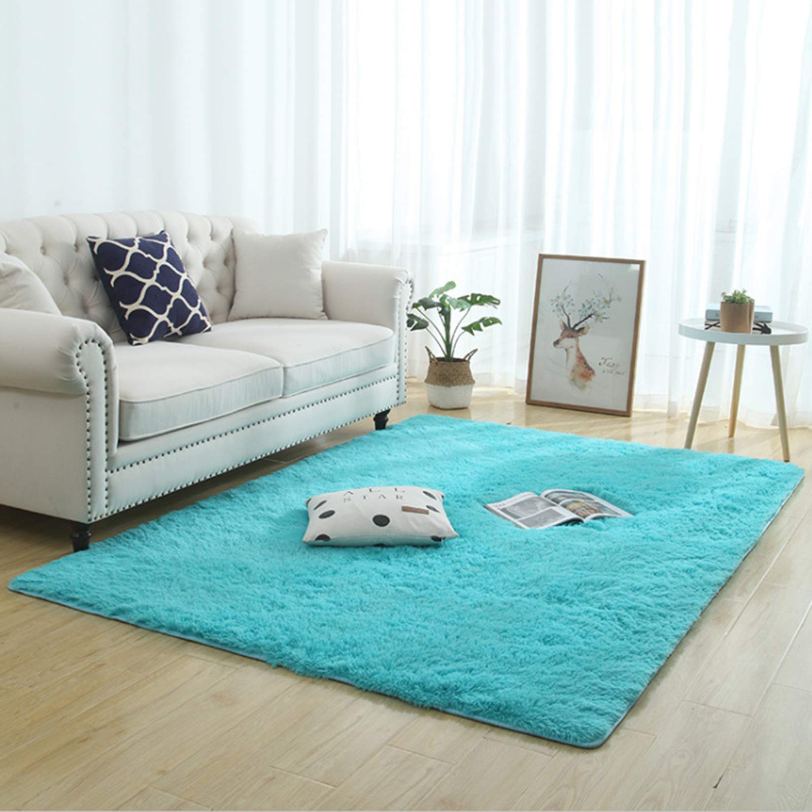 Tapis de chambre haut de gamme imitation peau de mouton avec envers antidérapant