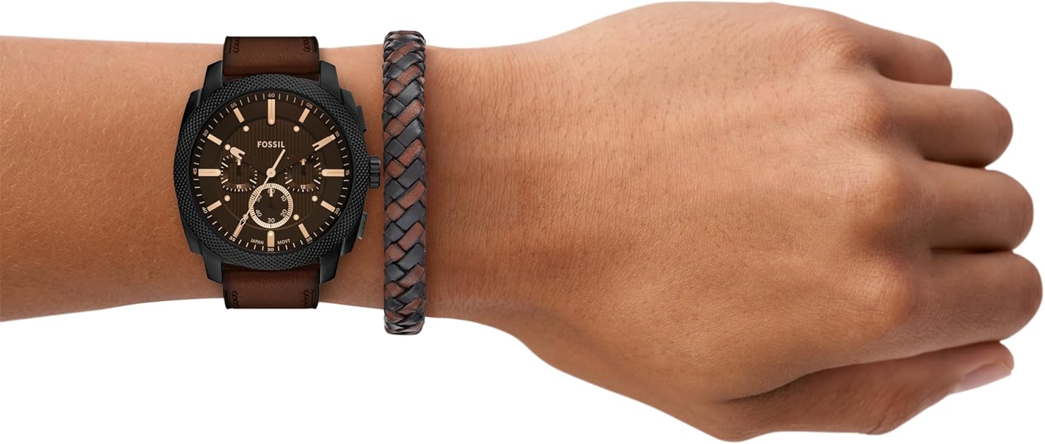 Fossil Men's Watch, Machine Stainless Steel Chronograph Watch for Men