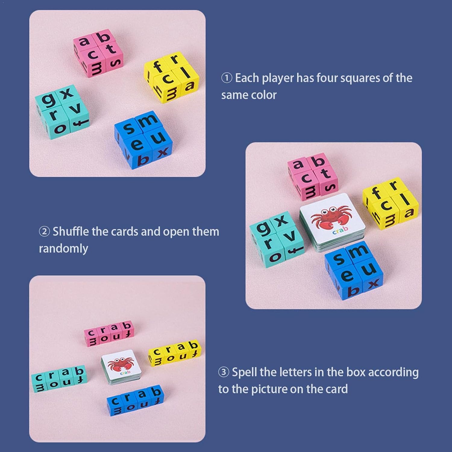 SHINETOY 3D Magic Cube Puzzle with 24 Magnets | Infinity Cube Fidget Toy Transforms into 70+ Magnetic Shape Shifting | Stress Relief Brain Teaser Best Gift for Kids & Adults (Letter Spelling Game) 4