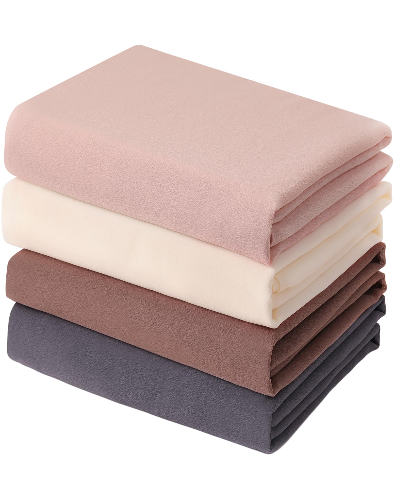 Geyoga 4 Pcs Chiffon Hijab Scarf Shawl Wraps for Women Muslim Long Breathable Lightweight Lady Shawls for Wedding Summer Gift