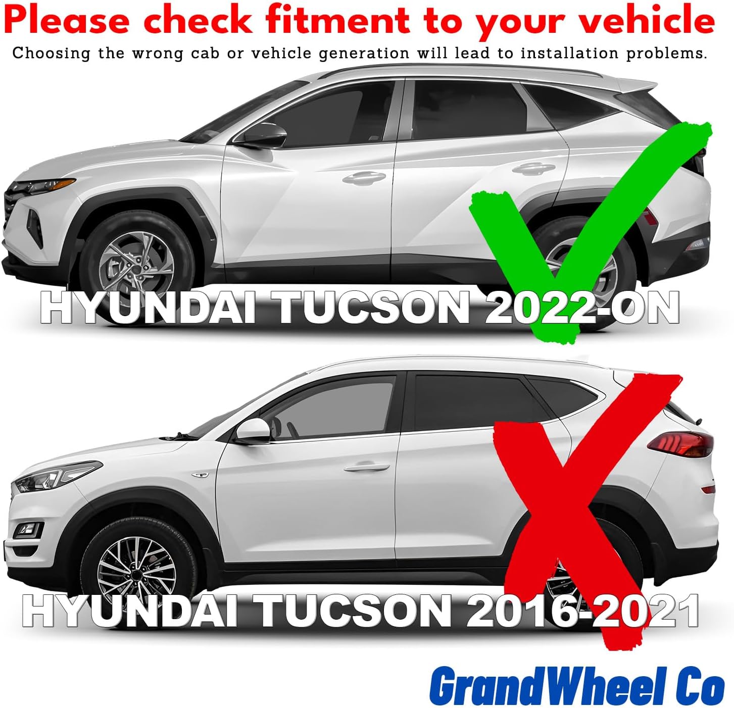 Window Deflectors Smoke Tinted Tape-On Side Window Vent Visor Deflectors Rain Guards Compatible with Hyundai Tucson 2022-2026 - 4pcs. GW0246