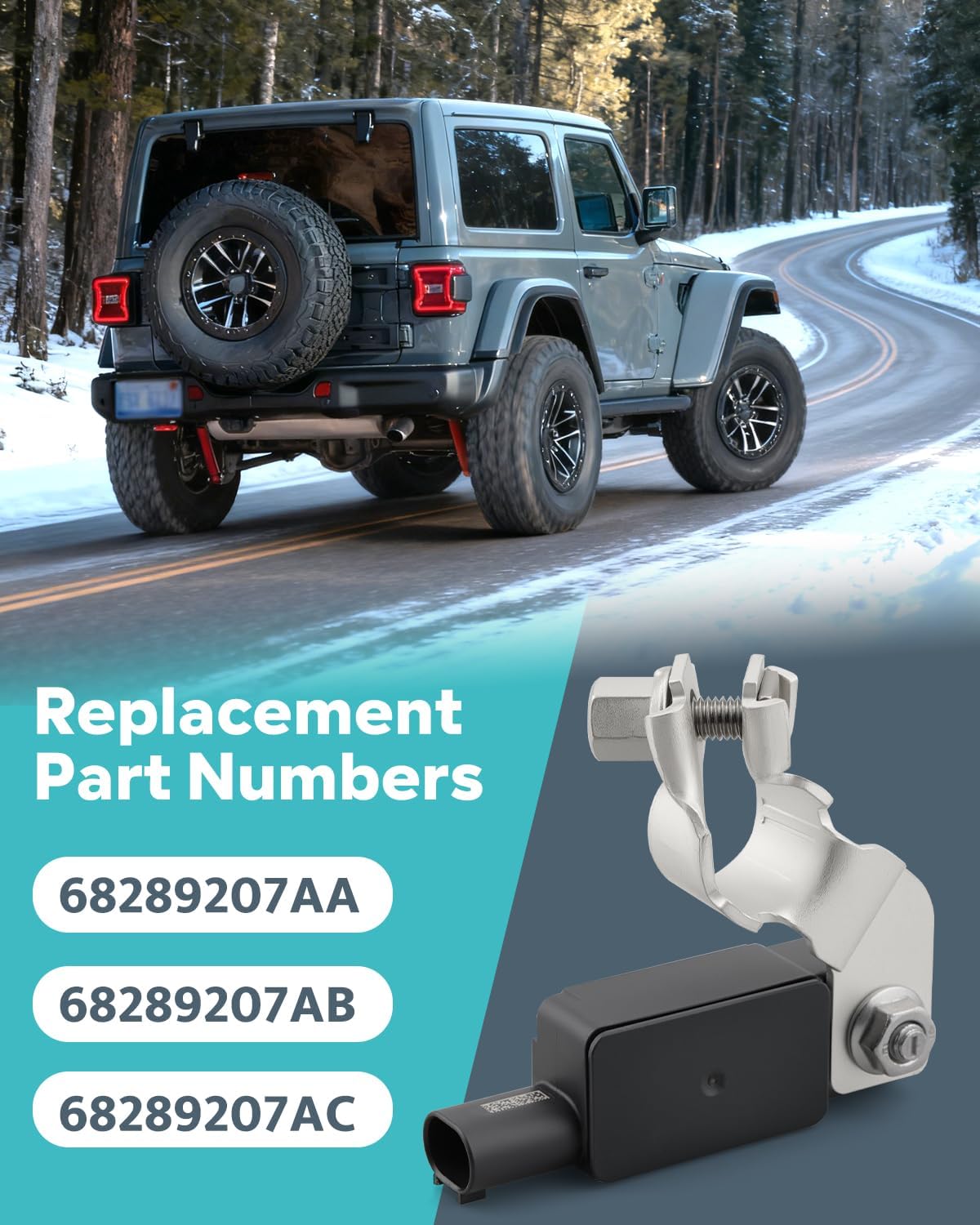 Battery Sensor Terminal Fit for Jeep Wrangler 2018-2025, Gladiator 2020-2025, Fit for Ram 1500 2019-2024, Replacement Part Number 68289207AA, 68289207AB, 68289207AC