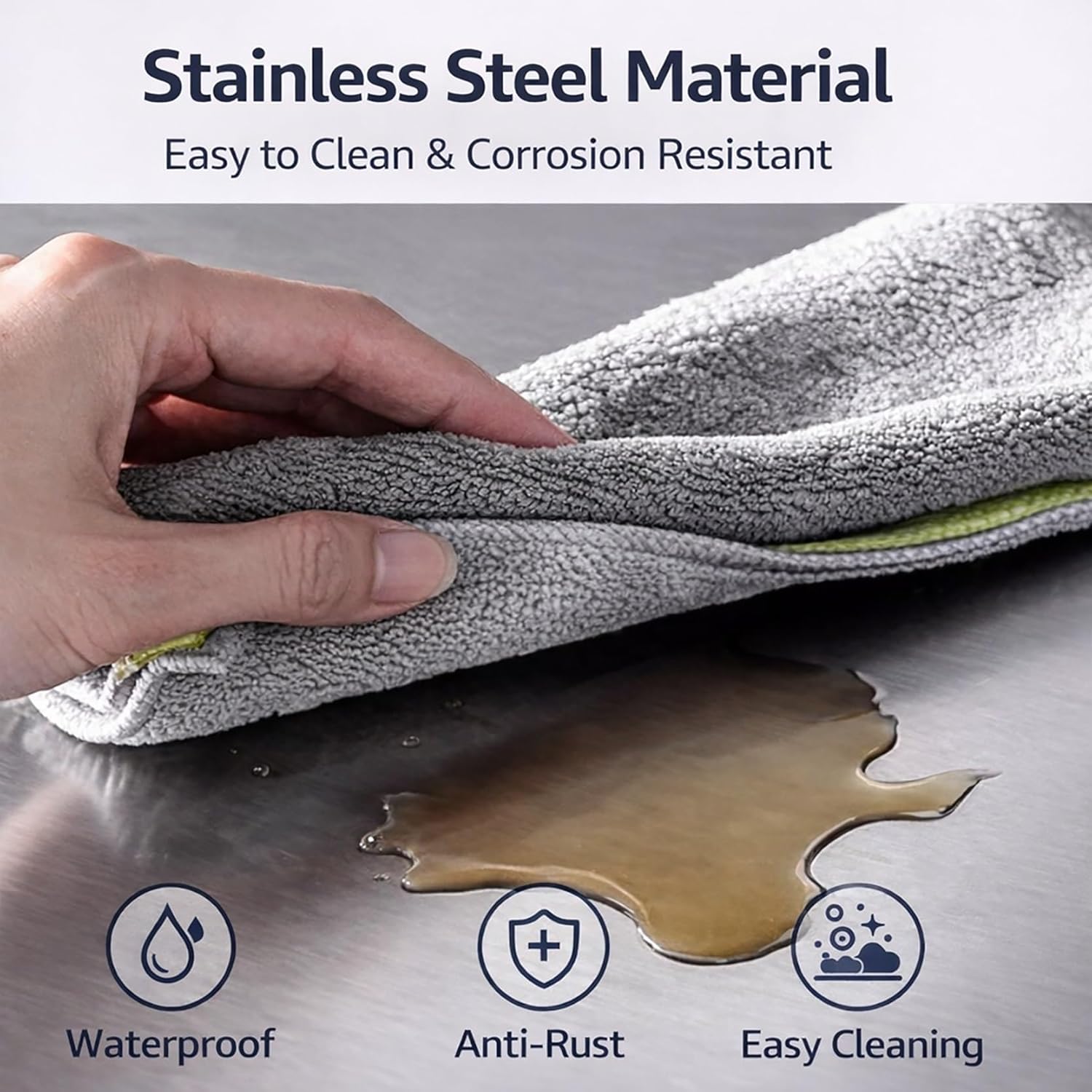 Stainless Steel Table with Wheels, Heavy Duty Commercial Work & Prep Table with Storage, Kitchen Cabinet Work Benches for Garage Restaurant Bar and Hotel(39.3x23.6x31.4in)