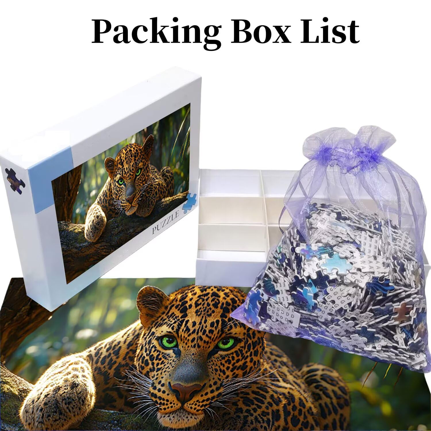 Puzzle para Adultos 1692 Piezas, Leopardo del Bosque Puzzle, Difícil, Desafiante, Rompecabezas Encajan Perfectamente, Letras en la Parte Posterior, Regalo para Personas Mayores (179x31cm) v-812