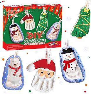 Christmas Crafts for Kids - DIY Christmas Tree Decorations Air Dry Clay Ornaments Kits (Includes Paints Brushes) - Stocking Stuffers DIY Xmas Ornaments for Girls Boys KidsToddlers Ages 3-5 4-8 8-12