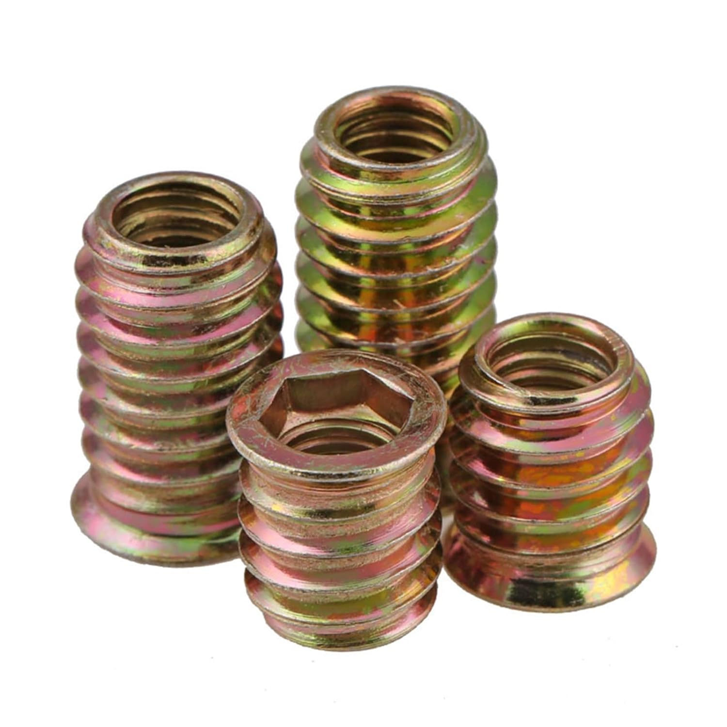 12pcs M6 M8 M10 Carbon Steel Hex Socket Drive Insert Nuts Threaded for Cabinets, Wardrobes, and Connecting Plates(M10x20mm)