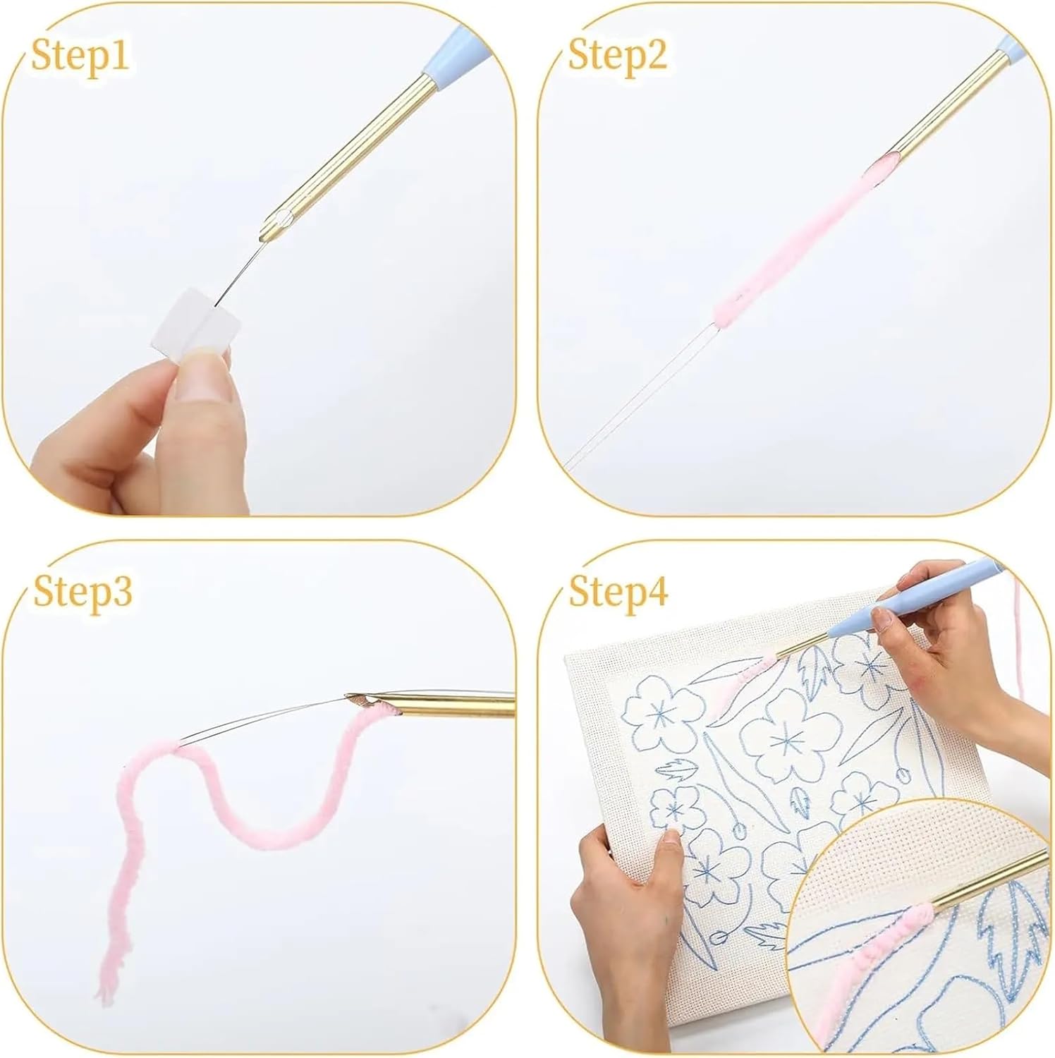 Edgiyuo Punch Needle Embroidery Kit for Beginners - DIY Cup Drinks Crafts with Yarns for Adults(CCXF-217-2525)