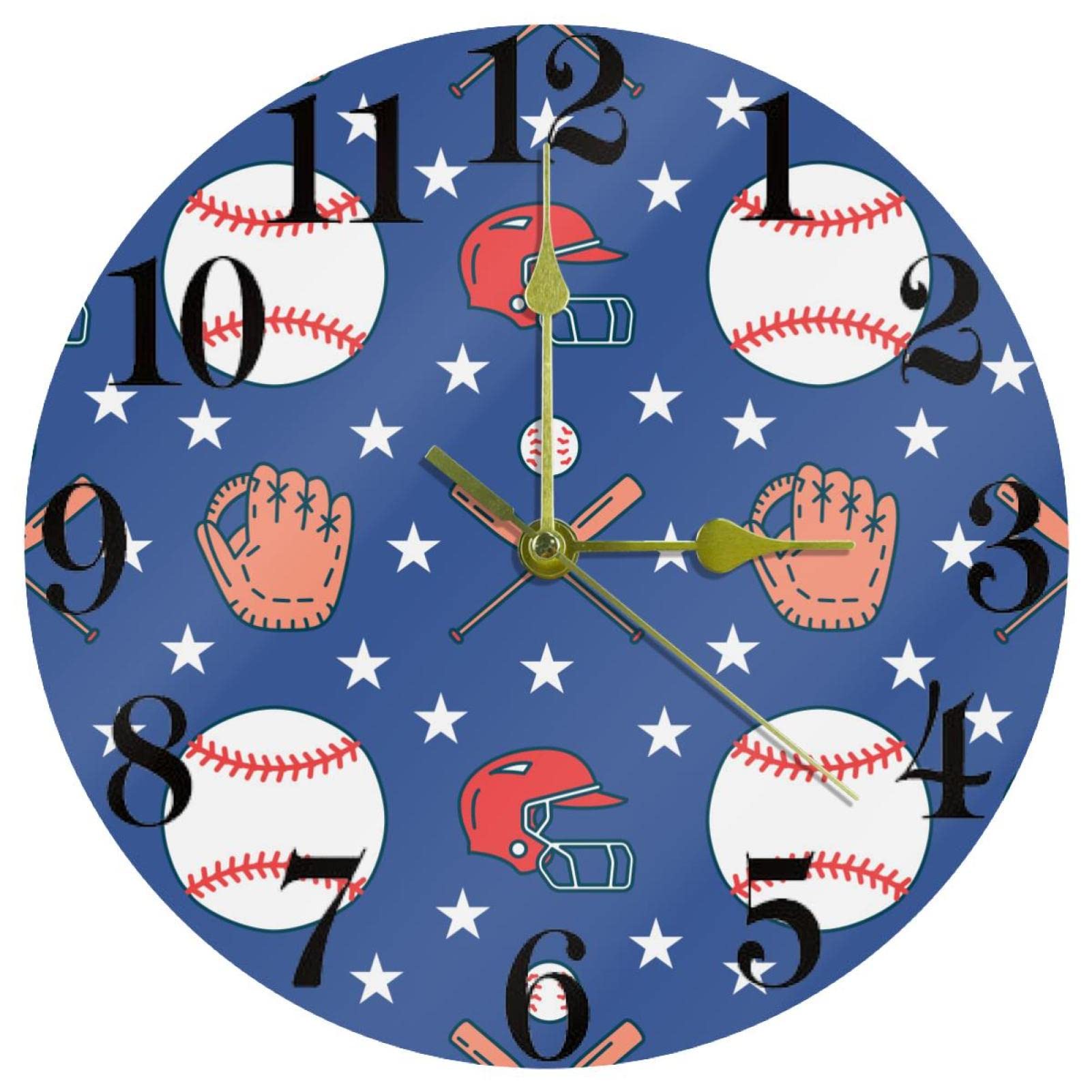 Horloge murale ronde quartz silencieuse sans tic-tac bleue 25,4 cm maison cuisine bureau école