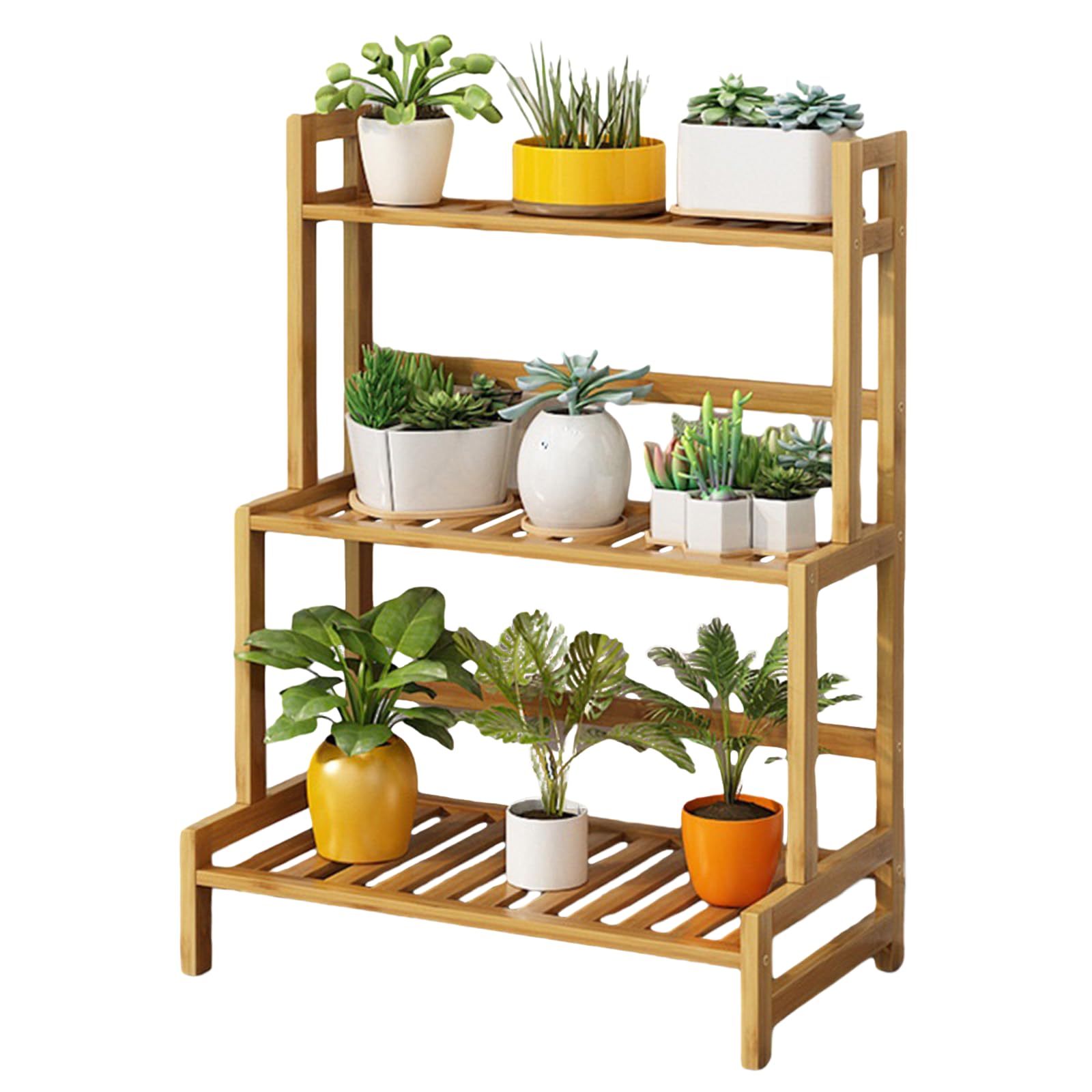 Support pour plantes d'intérieur multi-étages en bois robuste Simcat