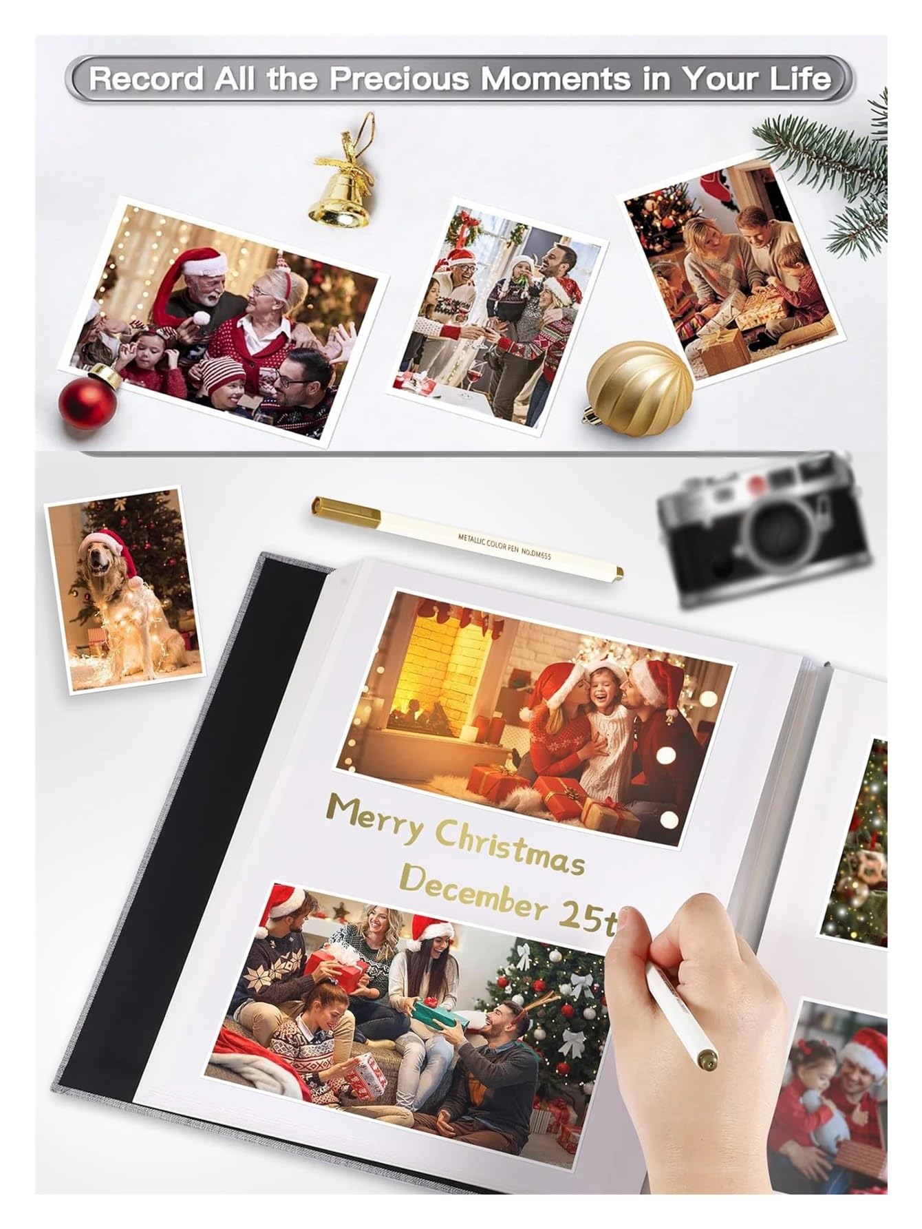 Album Fotos 1pc Linen Photo Album Self Adhesive Scrapbook For 2x3 4x6 5x7 8x10 Pictures DIY Book Birthday Gifts For Women Mom(Red-A)