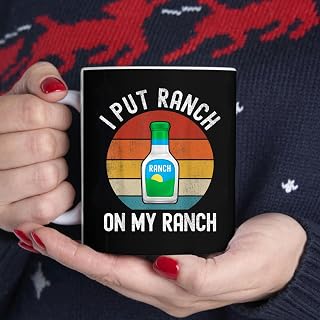 Vintage I Put Ranch On My Ranch BlackMug, Tea Mug, Tea Cup, Coffee Cup