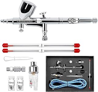 LTLWSH Aerographe kit, aerographe Peinture, modelisme, Patisserie, maquett Peinture avec Double Action Airbrush kit Comple...