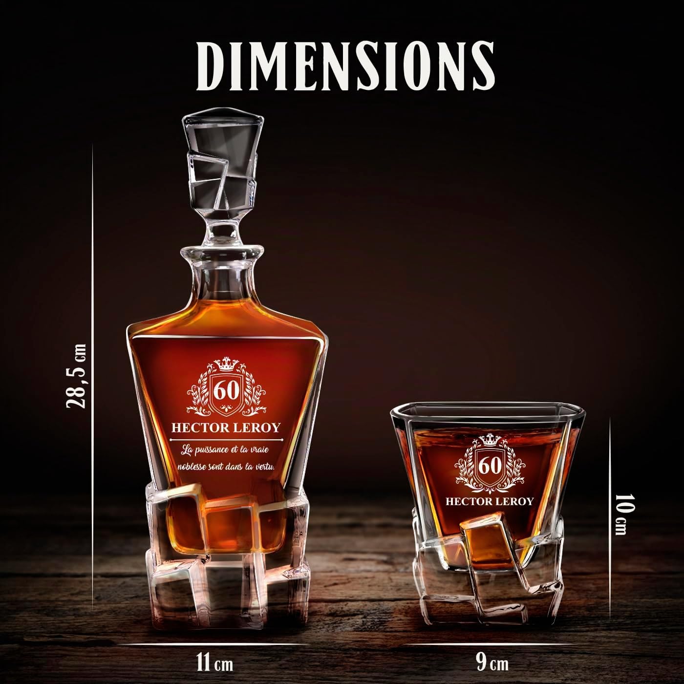 Maverton Ensemble à whisky pour homme, Avec motif décoratif