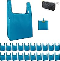 Vista 25 de BeeGreen Bolsas reutilizables para compras, compactas, bonitas, de color sólido, juego de 12 bolsas plegables de reciclaje con cremallera