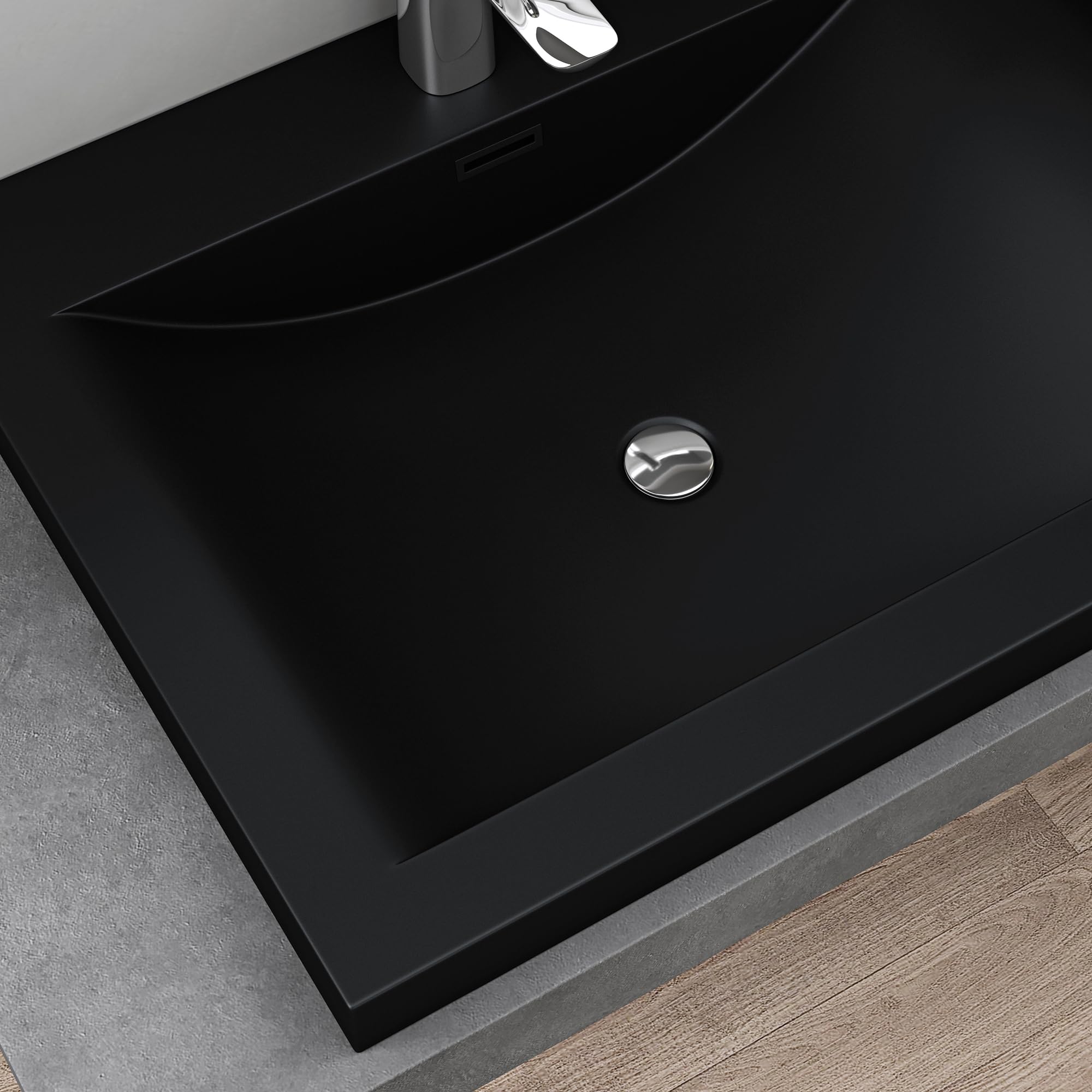 doporro Lavabo Doble Empotrado 120x48x14 cm – Fregadero Encastrado Antracita Mate de Mármol Fundido Colossum03