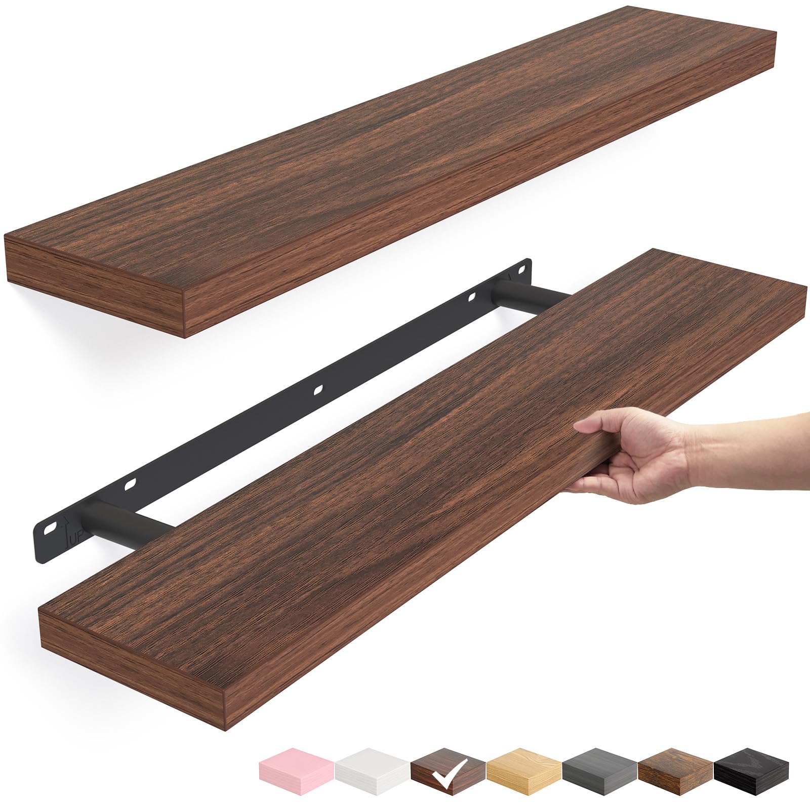 Grey Floating Shelves - Set of 2 -27